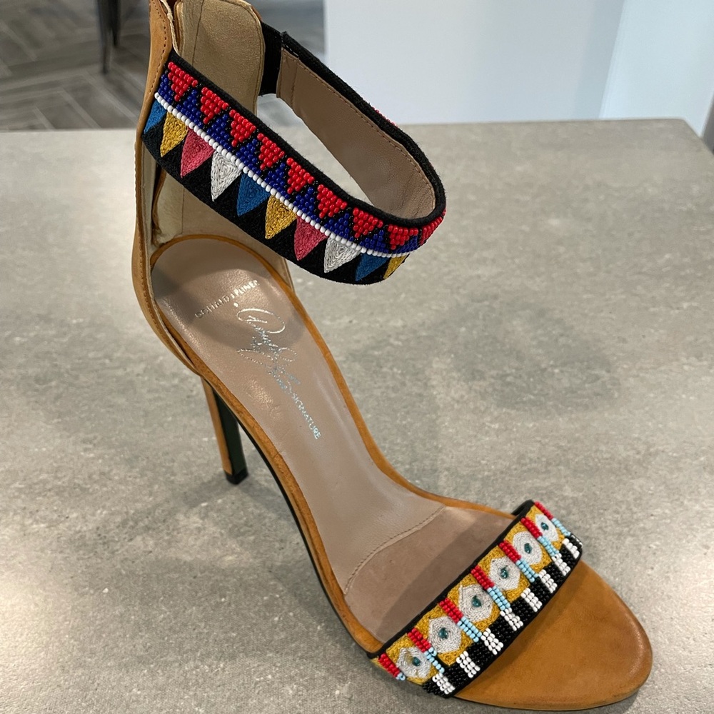 Donald J. Pilner Beaded Heels/ Sandals
